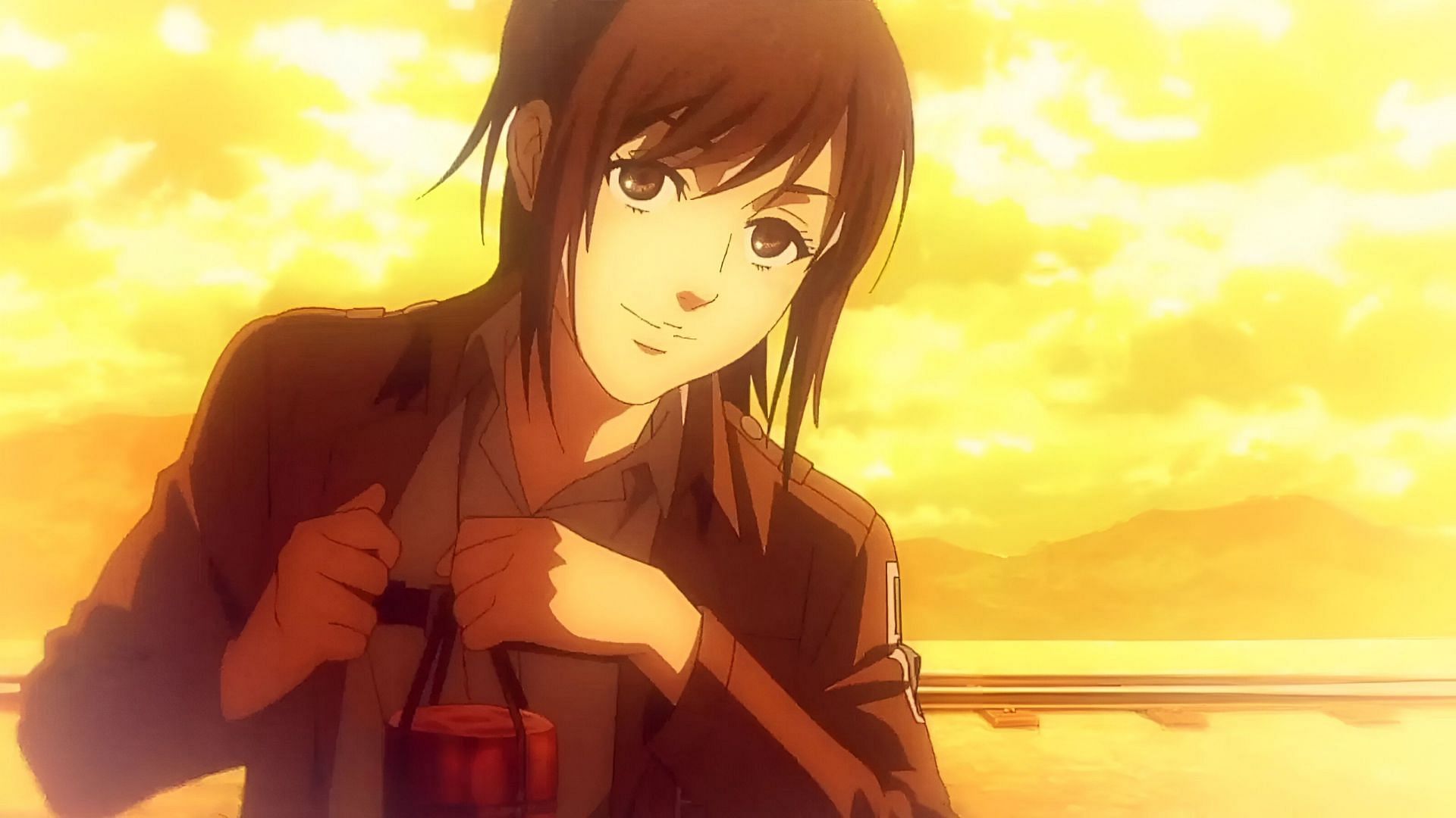 One of the anime characters obsessed with food, Sasha Blouse (Image via MAPPA Studio)